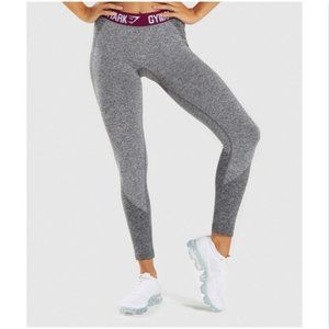 Gymshark Flex Leggings - Charcoal/Deep Plum - Small